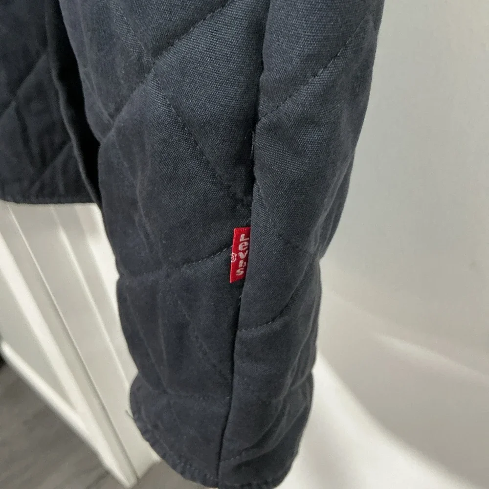 Levi's Men's Diamond Quilted Canvas Jacket, Blue, Large, Zip & Snap, Work, Farm